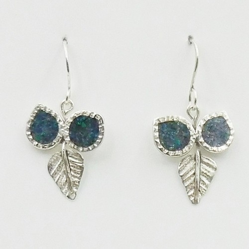DKC-1170 Earrings, Opal Inlay Leaves $98 at Hunter Wolff Gallery